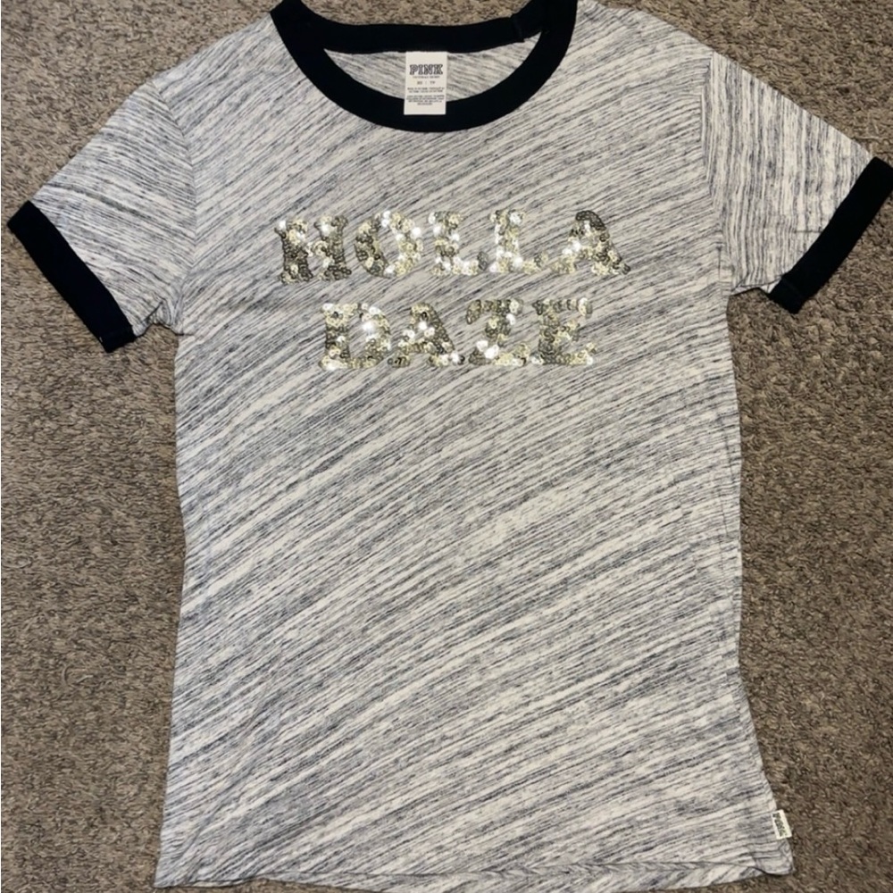 PINK Victoria's Secret Holla Daze Sequin Tee